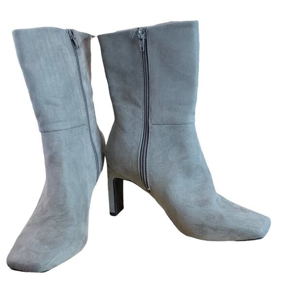 Just fab shoe boots over ankle grey faux suede size 7.5. Lilliana - Picture 1 of 7